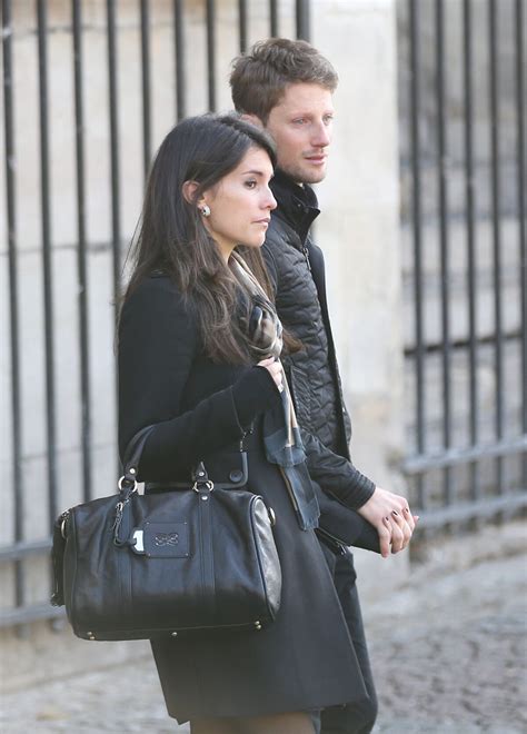 Photo Romain Grosjean et sa femme Marion Jollès lors de la messe en