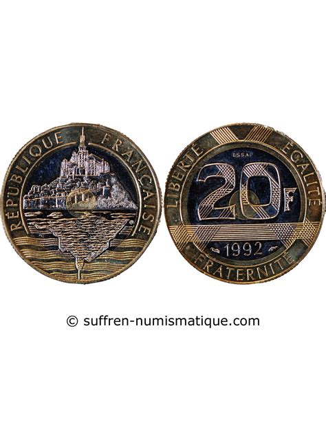 MONT SAINT MICHEL ESSAI DE 20 FRANCS 1992 Nickel FDC Suffren