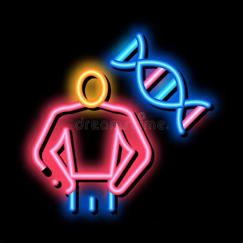 Healthy Human Blood Dna Neon Glow Icon Illustration Stock Vector