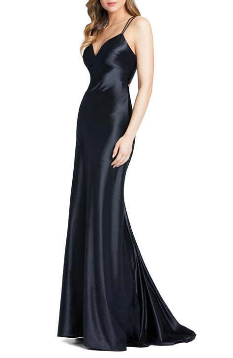 Ieena For Mac Duggal Corseted Satin Gown Nordstrom In 2021 Black