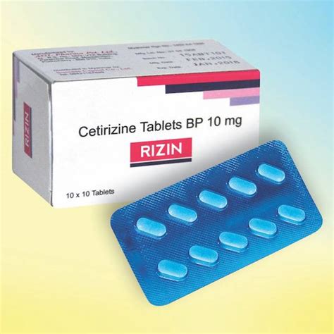 Rizin | 10 mg | Tablet | Gaco Pharmaceuticals Ltd. | Indications ...
