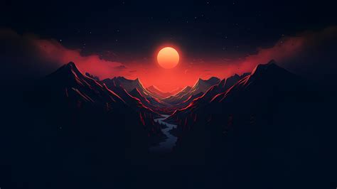 SUNSET ATMOSPHERE MOUNTAIN 4K BACKGROUND WALLPAPER FOR PC Heroscreen