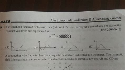 Electromagnetic Induction Alternating Current The Variation Of Ind