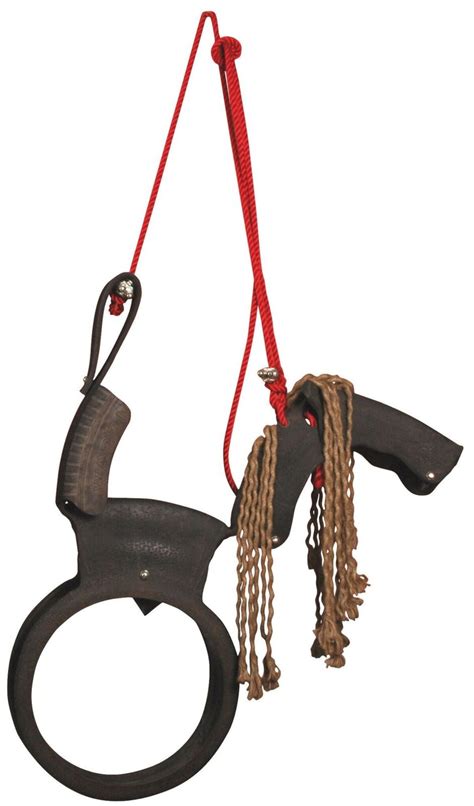 Esschert Design 5' Black and Red Horse Rope Mane Tire Swing with Rope ...