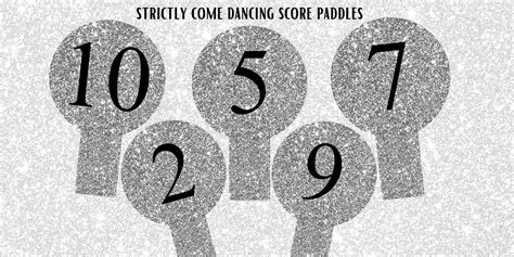 Score Paddles Strictly Come Dancing Printable Silver Etsy Uk