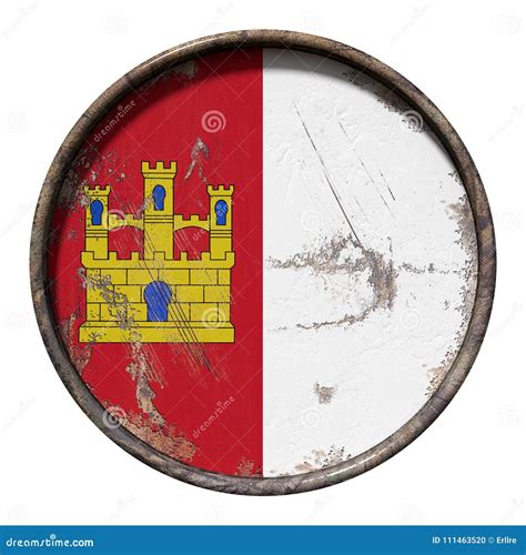 Old Castilla La Mancha Flag Stock Illustration - Illustration of sign, spain: 111463520