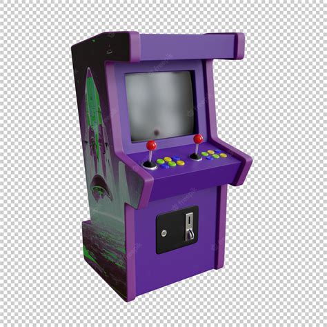 Premium Psd Retro Arcade Game Machine In Perspective View 3d