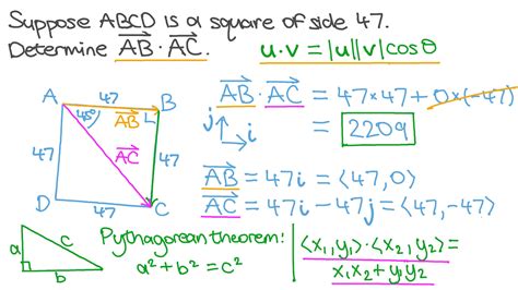 Question Video Determining The Dot Product Of Vectors Nagwa