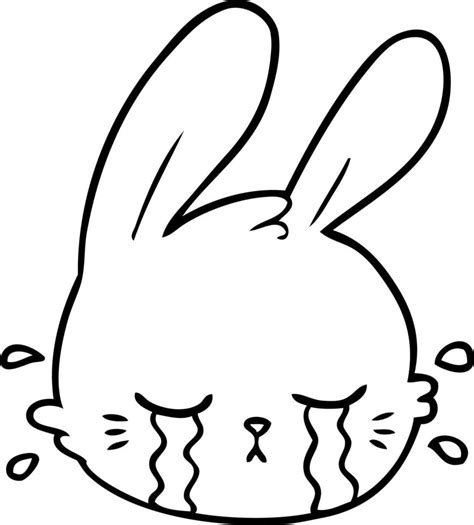 cartoon rabbit face crying 12480199 Vector Art at Vecteezy