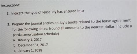 Solved Jay Company As Lessee Enters Into A Lea Solutioninn