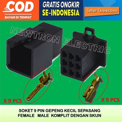 Jual Soket Pin Hitam Soket Konektor Socket Connector Kabel Gepeng