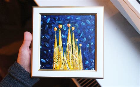 Sagrada Familia Painting Oil Framed Original Barcelona Painting Oil