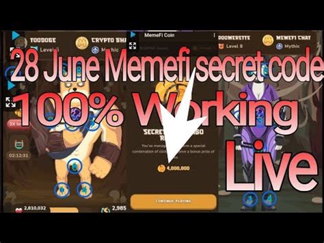 Memefi Secret Reward Combo Today Onlineincomem 28 06 2024 Memefi