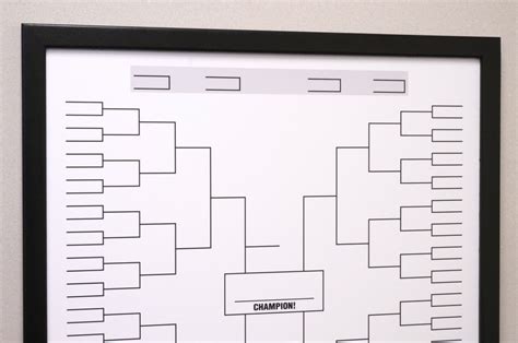 Sports Bracket Framed Lrge Dry Erase Board - Black & White Tournament Whiteboard - Other