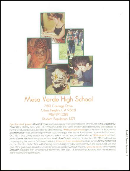 Explore 2003 Mesa Verde High School Yearbook, Citrus Heights CA - Classmates