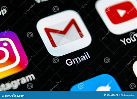 Icono Del Uso De Google Gmail En El Primer De La Pantalla Del ...