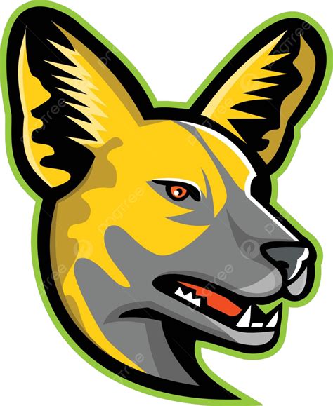 African Wild Dog Mascot Pet Graphic Painted Wolf Vector Pet Graphic