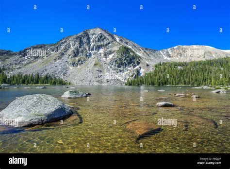 Crescent Lake In The Pioneer Mountains Near Melrose Montana Stock