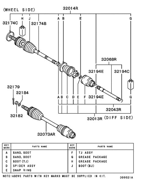 Front axle drive shaft для Mitsubishi LANCER CT9A год 2005 2007