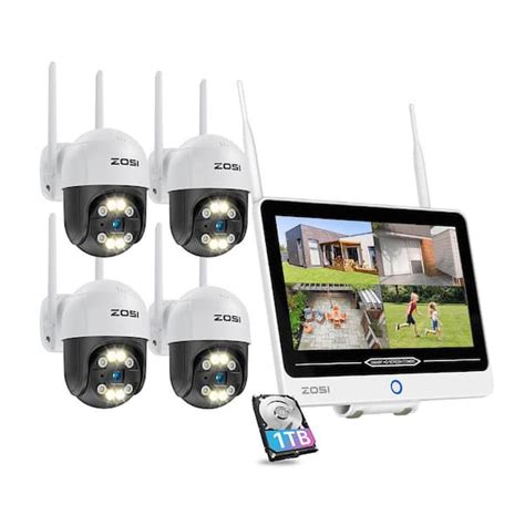 Zosi Channel Mp Tb Nvr Security Camera System Wireless With Four