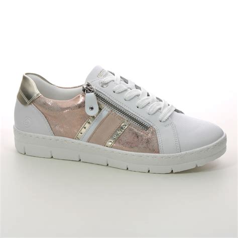 Remonte D5827 90 Ravenna 11 White Rose Gold Womens Trainers