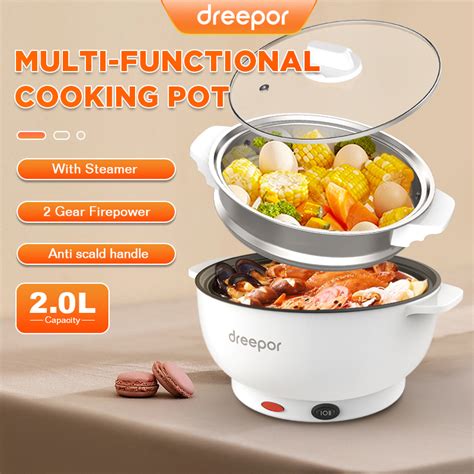 Dreepor Multifunctional Non Stick Electric Rice Cooker Frying Pan