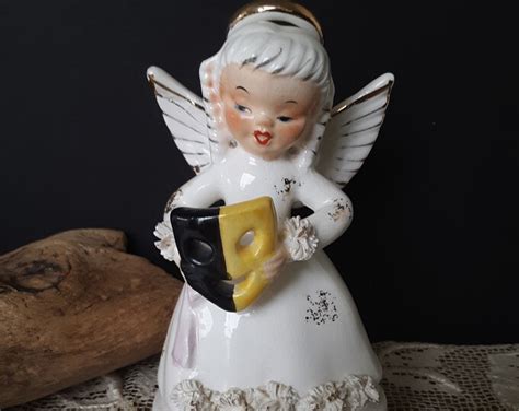 Napco October Angel Porcelain Angel Figurine Vintage Angel