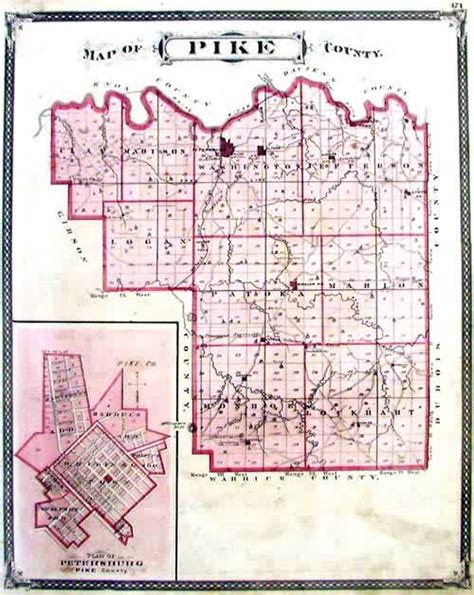 Map of Pike County, Indiana - Art Source International