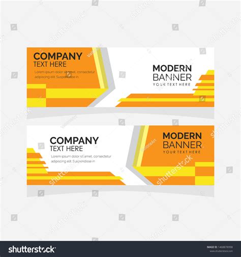 Collection Horizontal Business Banner Set Vector Stock Vector Royalty