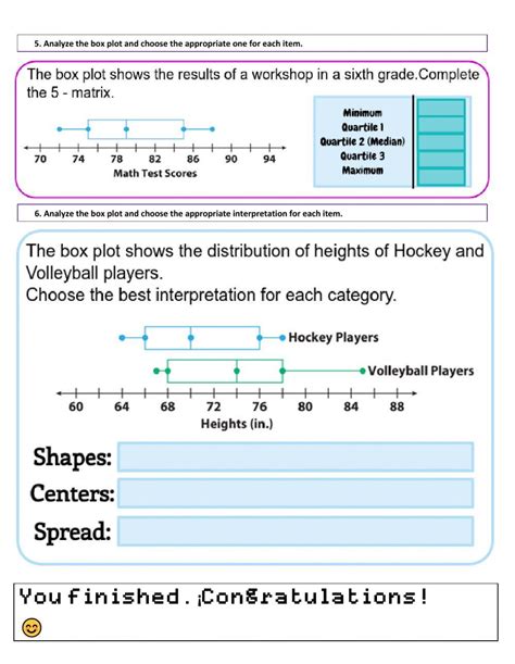 Box And Whisker Plot Worksheet Grade 6