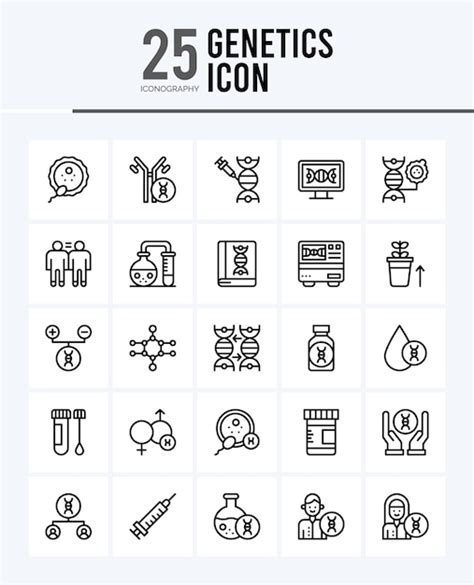 Premium Vector Genetics Lineal Fill Icons Pack Vector Illustration