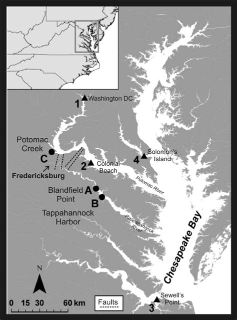 Location Map For The Tidal Reaches Of The Potomac And Rappahannock