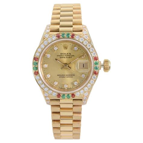 Rolex President Ladies 18 Karat Yellow Gold Watch 69178 At 1stdibs