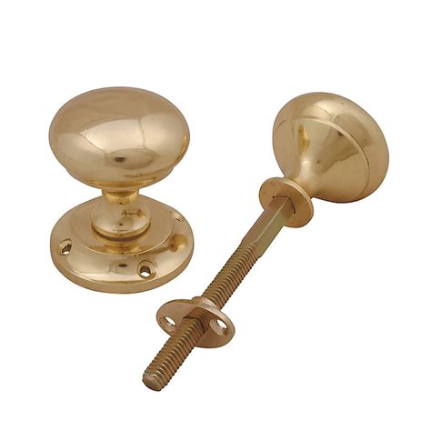 Brass Effect Zamac Round Door Knob Dia54mm Pair Diy At Bandq