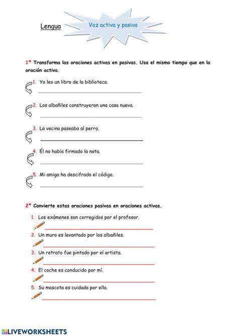 Voz Activa Y Pasiva Ejercicios PDF