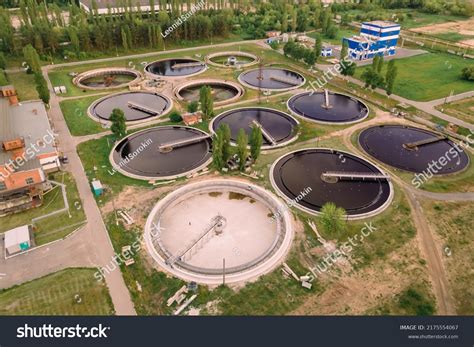 Water Sedimentation Basins Sewage Treatment Plant Stock Photo ...