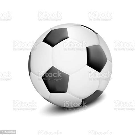 Vector Realistic 3d Soccer Ball With Shadow Isolated On White