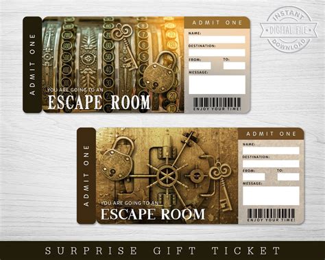 Digital Escape Room Surprise T Ticket Escape Room Surprise Etsy