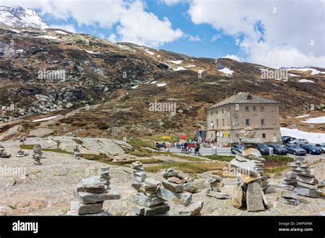 Mesocco San Bernardino Pass Cairns In Moesa Grisons Switzerland