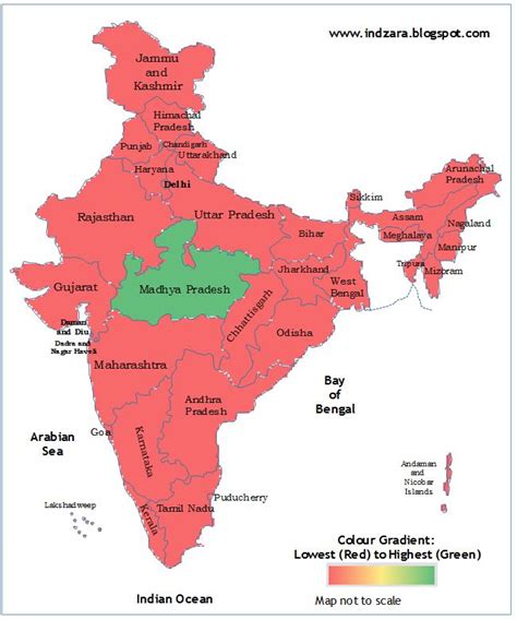 Geographic Heat Map Of India By State Excel Template