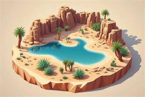 Premium Photo | Oasis Desert Mirage