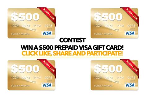 Contest Win A 500 Prepaid Visa T Card