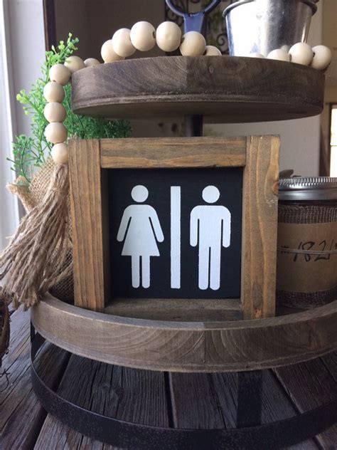 Bathroom Sign Farmhouse Sign/ Wood Signs / Farmhouse Bathroom - Etsy