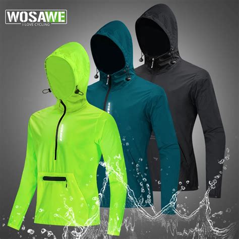 Wosawe Cycling Windbreaker Gravel Men Hooded Jacket Mountain Bike Mtb