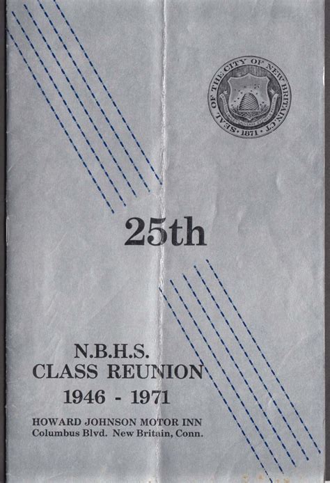 New Britain High School Class Of 1946 1971 Reunion Program Ct