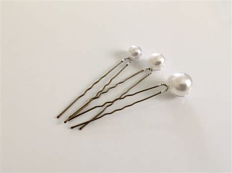 White Pearl Bridal Hair Pins Etsy In 2020 Bridal Hair Pins Pearl