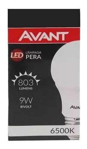 Jogo 10 Lampadas Led Pera 9w Avant Branco Frio Bivolt 6500k