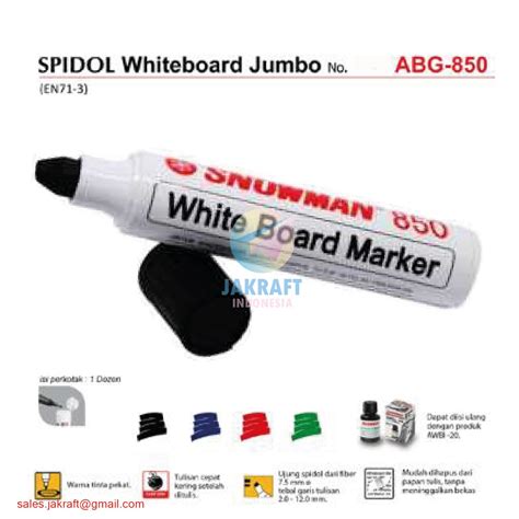 Jual Spidol Jumbo Besar Whiteboard Hitam Black Snowman Marker Papan