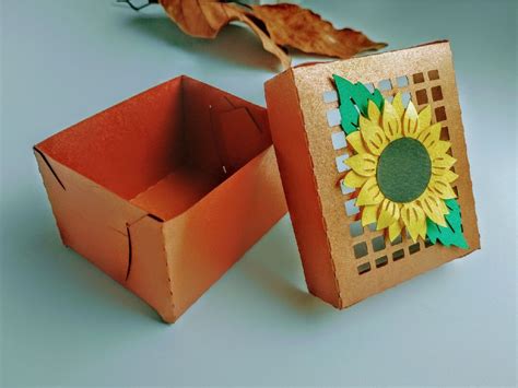 Svg Cricut Sunflower Box Favor Box Svg Birthday Box Svg Boxes