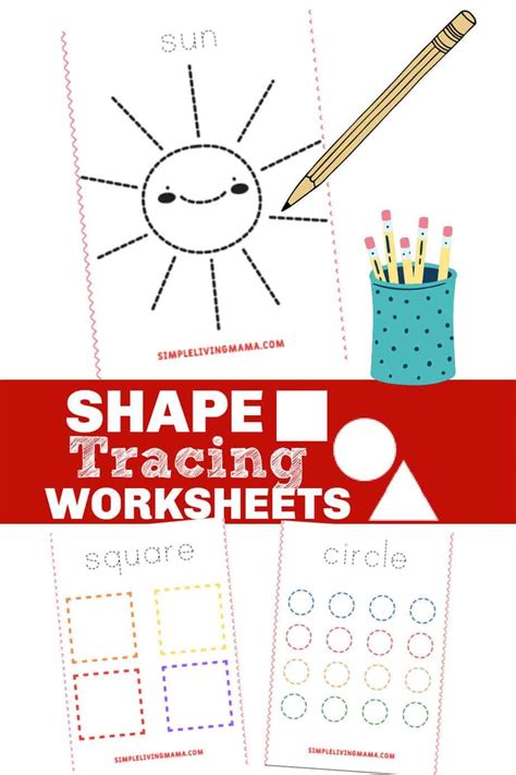 Kindergarten Shapes Shape Worksheets For Preschool Shape Tracing